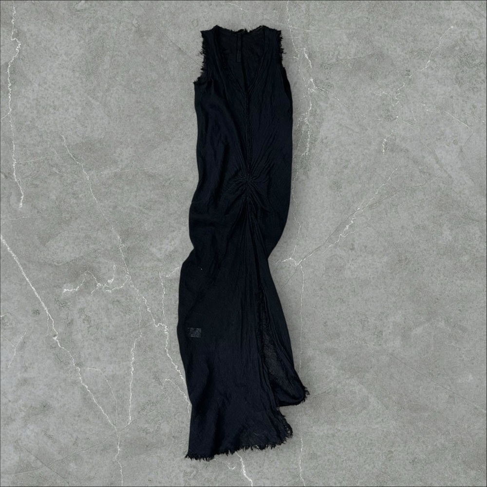 Jaga Dress Womens 1 Black 100% Linen Designer Luxury Maxi Maximilist‎ Wedding